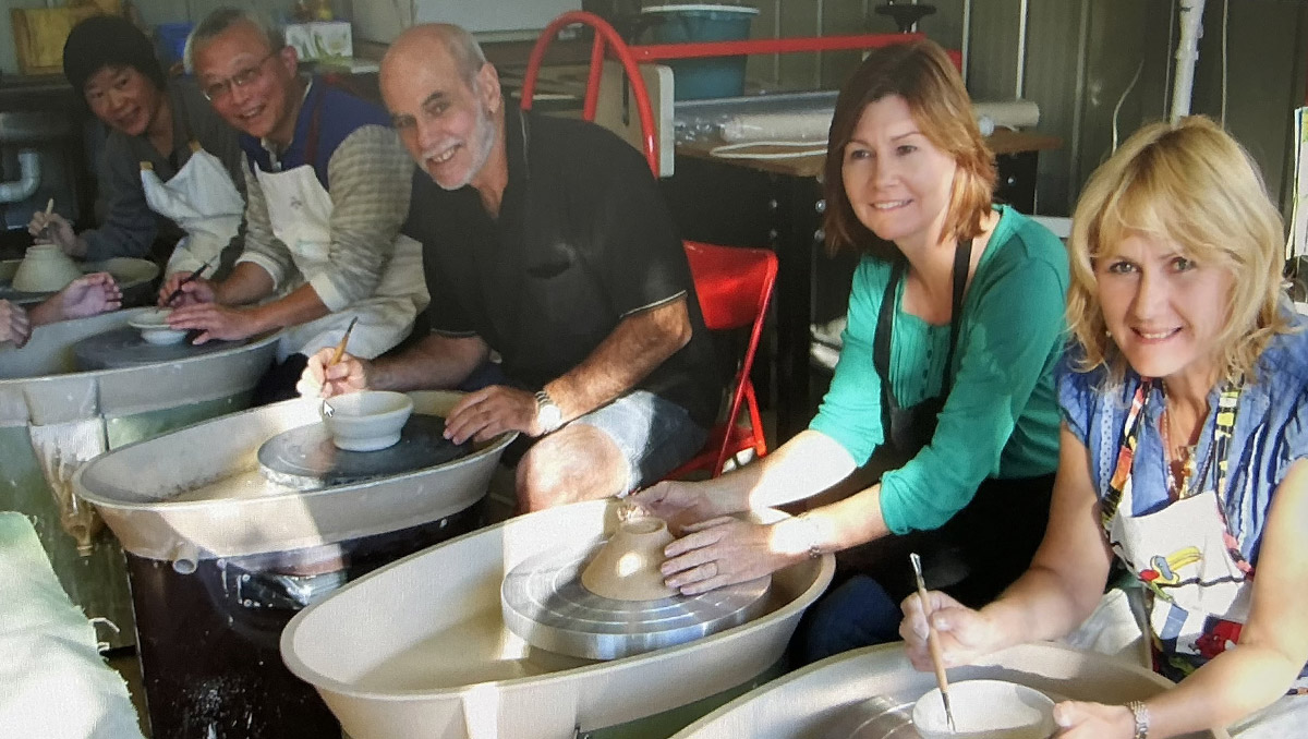 Some of the many local artists enjoying the facilities of the Logan Artists Association to create pottery and ceramic pieces.