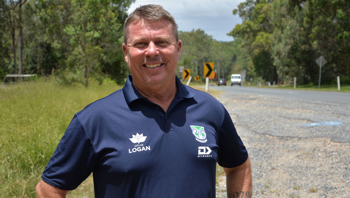 Councillor Scott Bannan standing on the roadside