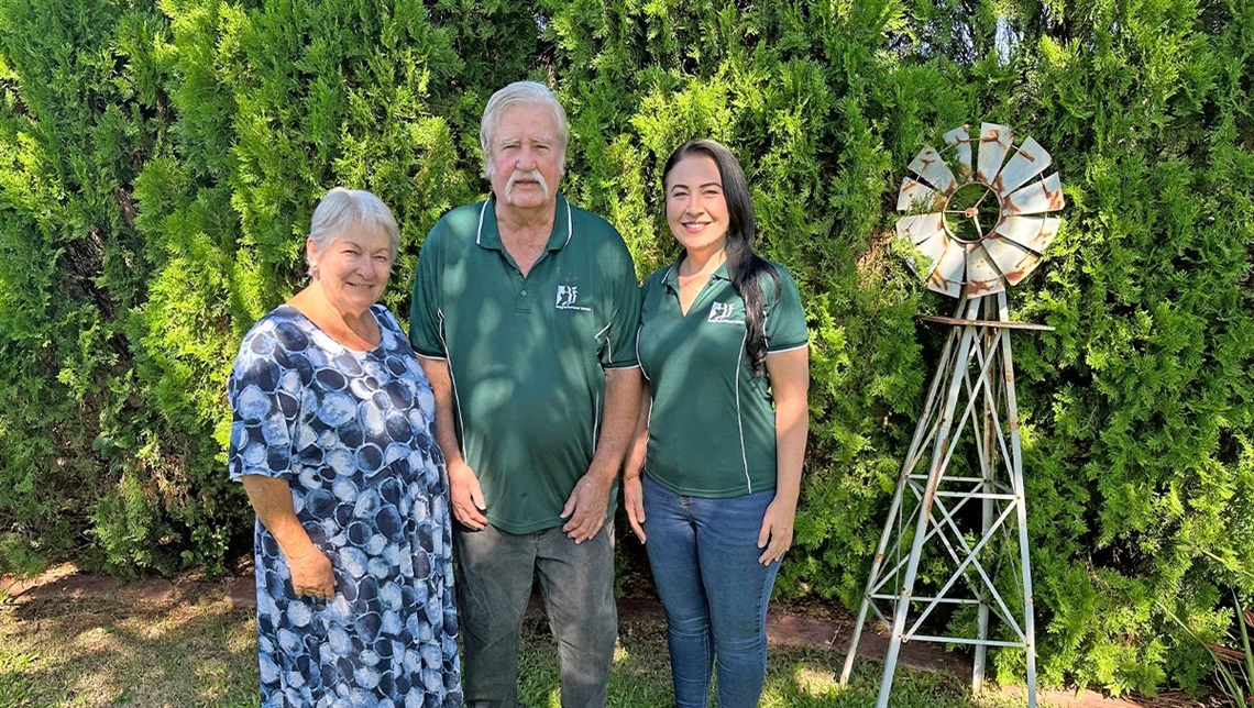 Councillor Russell with neighbourhood watch volunteers Jill and John Devaus