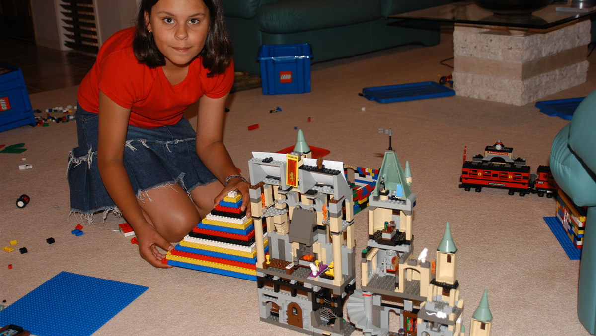  Dr Katrina Wruck playing with Lego as a child.