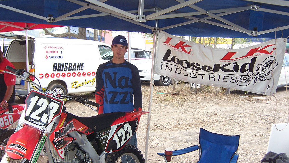 Jason Daniel with his motorbike when he ran Loose Kid Industries
