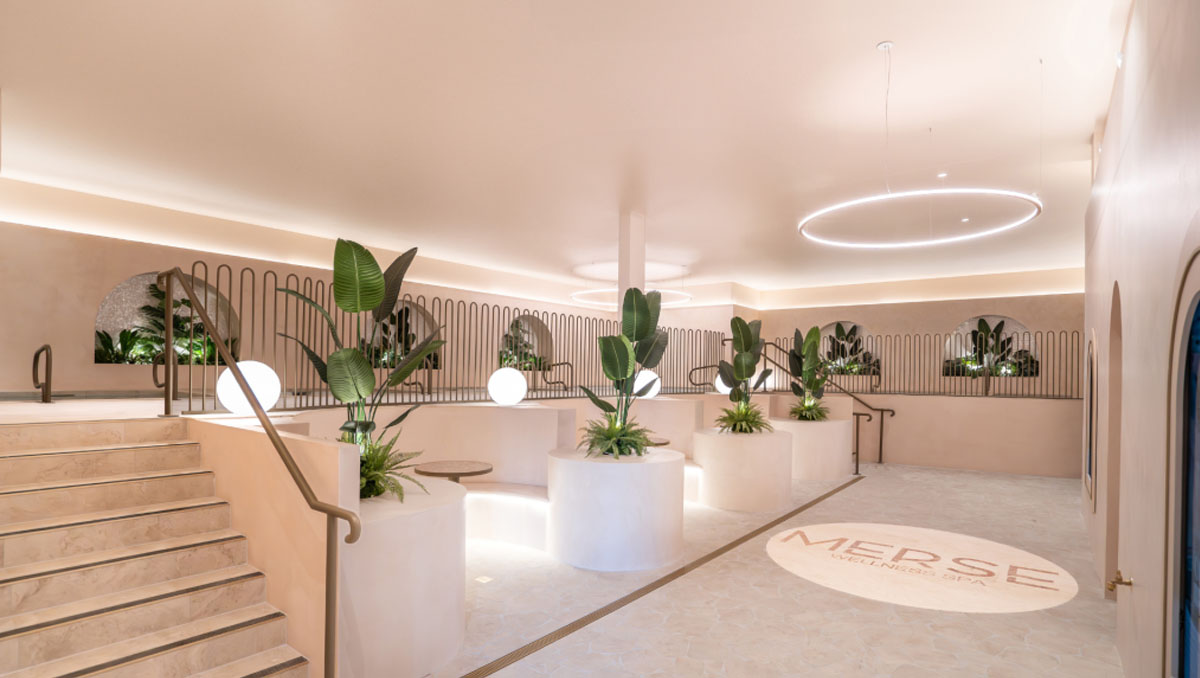 The inside view of the Merse wellness spa with a medeteranian feel