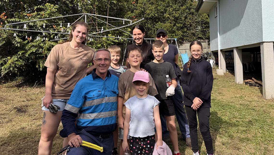 Councillor Jackson pictured with a group of volunteers